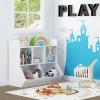 imageUTEX Toy Storage Organizer with Bookcase Kids Multi Shelf Cubby for BooksToys Storage Organizer for BoysGirls Play RoomBedroomWhiteWhite