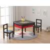 imageUTEX Wooden 2 in 1 Kids Construction Play Table and 2 Chairs Set with Storage Drawers and Built in Plate Compatible with Lego and Duplo Bricks White with Grey DrawersEspresso