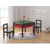 imageUTEX Wooden 2 in 1 Kids Construction Play Table and 2 Chairs Set with Storage Drawers and Built in Plate Compatible with Lego and Duplo Bricks White with Grey DrawersEspresso