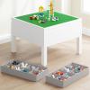 imageUTEX 3 in 1 Kids Activity Table with Storage Kids Construction Play Table Compatible with Lego and Duplo Bricks Chess Table for Building Block Drawing Crafts