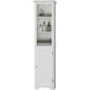 imageUTEX 64quot Freestanding Storage Cabinet Bathroom Tall Silm Cabinet with Doors and Adjustable Shelves Free Standing Linen Tower Home Storage Furniture WhiteWhite