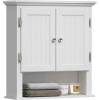imageUTEX Bathroom Cabinet Wall Mounted Wood Hanging Cabinet Wall Cabinets with Doors and Shelves Over The Toilet EspressoWhite
