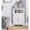 imageUTEX Bathroom Corner Storage Cabinet Small Floor Corner Cabinet with Doors and Adjustable Shelves Freestanding Narrow Storage Organizer for Bathroom Kitchen Living Room WhiteWhite