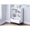 imageUTEX Kids Bookshelf Children Bookcases with Storage and Drawer Wood Kids Toy Storage Organizer for Playroom Nursery School White