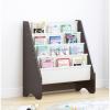 imageUTEX Kids Bookshelf Storage Book Shelf for Kids Rooms 4 Tier Sling Toddler Bookshelf Magazine Book Rack Children Book Organizer WhiteEspresso