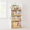 imageUTEX Kids Bookshelf Wall Mounted 4Tier Book Shelf Organizer Tall Wooden Childrens Bookcase Storage Book Rack for Kids Room Nursery Bedroom Living Room White