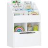 imageUTEX Kids Bookshelf with Movable Toy Box Toddler Book Shelf and Toy Storage Children Book Display Rack Toy Chest Combo for Kids Room ampamp Nursery White