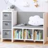 imageUTEX Kids Reading Nook Bench with Bookshelf Kids Bookcase and Storage Organizer with Seat Cushion Reading Bench with Bins for Bedroom ampamp Entryway White