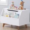 imageUTEX Kids Toy Box Wooden Toy Chest Kids Storage Organizer Bench with Front Book Storage Area for Boys and Girls Childrens Furniture White