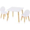 imageUTEX Kids Wood Table and Chair Set Kids Play Table with 2 Chairs3 Pieces Kids Round Table for Toddlers Girls BoysWhiteSquare Table with Round Chairs