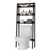 imageUTEX Over The Toilet Storage Shelf 3Tier Over Toilet Bathroom Organizer Above Toilet Storage Rack Wood GrainEspresso