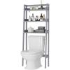 imageUTEX Over The Toilet Storage Shelf 3Tier Over Toilet Bathroom Organizer Above Toilet Storage Rack Wood GrainGrey