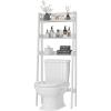 imageUTEX Over The Toilet Storage Shelf 3Tier Over Toilet Bathroom Organizer Above Toilet Storage Rack Wood GrainWhite