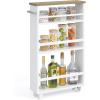 imageUTEX Slim Rolling Storage Cart 4Tier Utility Cart on Wheels Mobile Kitchen Storage Shelf for Narrow Spaces White