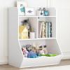 imageUTEX Toy Storage Organizer 40quot Kids Toy Storage Cubby with BinsToy Boxes and Storage for PlayroomBedroomNursery SchoolWhite