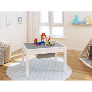 imageLarge 2 in 1 Kid Activity Table with Storage Play Table for Kids BoysGirlsWhite 322quotW x 222quotL x 20quotH Ages 3White
