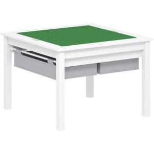 imageUTEX 2 in 1 Kids Construction Play Table with Storage Drawers and Built in Plate WhiteWhite