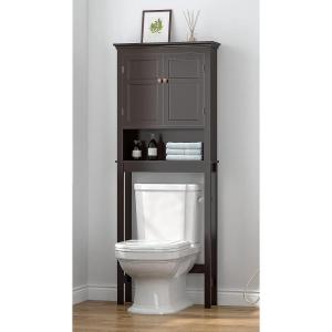 imageUTEX Over The Toilet Storage Cabinet Over Toilet Bathroom Organizer with Adjustable Shelves Above Toilet Storage Cabinet Space Saver Espresso