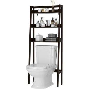 imageUTEX Over The Toilet Storage Shelf 3Tier Over Toilet Bathroom Organizer Above Toilet Storage Rack Wood GrainEspresso