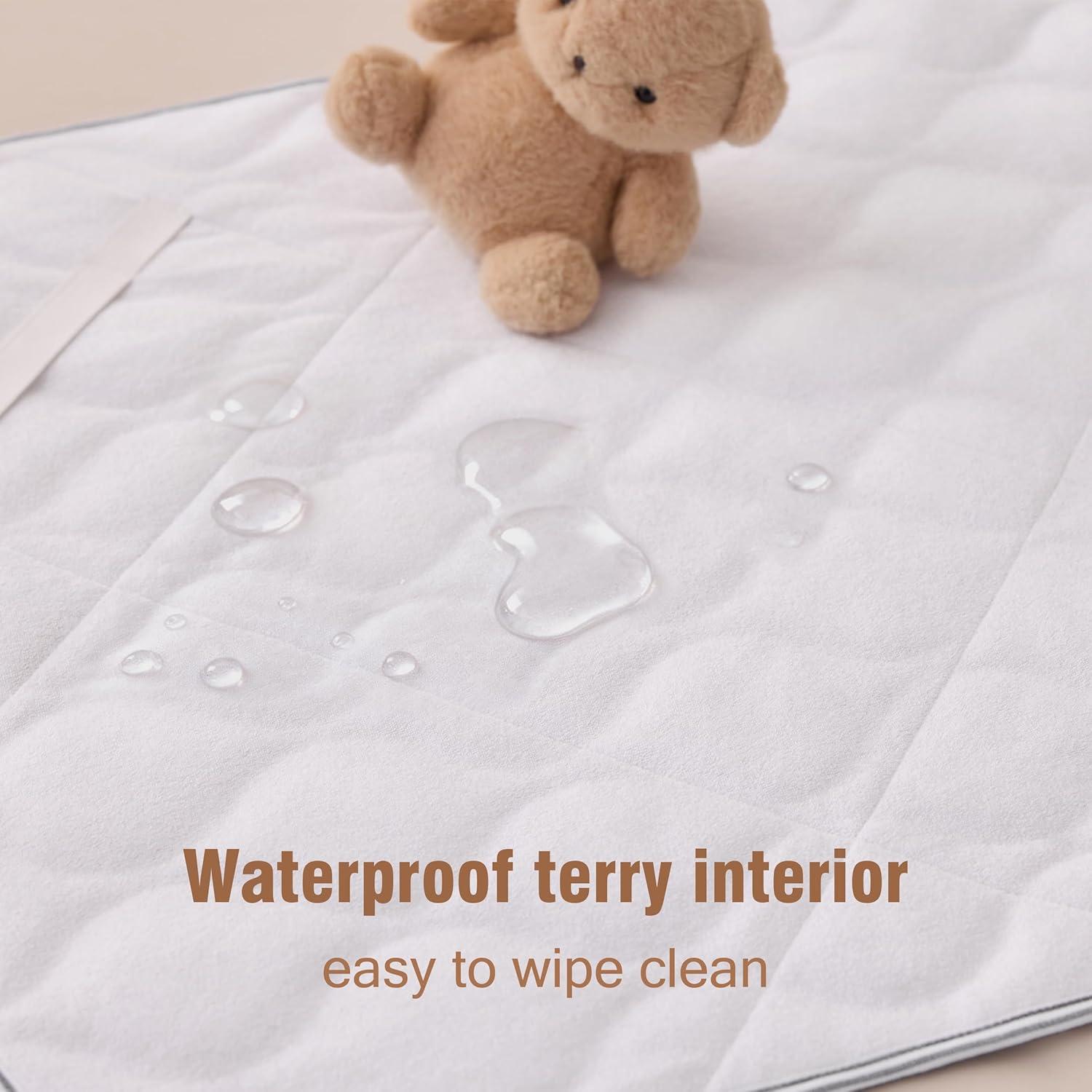 imageUTEX Baby Portable Changing Pad Waterproof ampamp Wipeable Diaper Changing Mat with Carrying Bag Foldable Changing Mat for Travel Newborn Shower GiftsPink