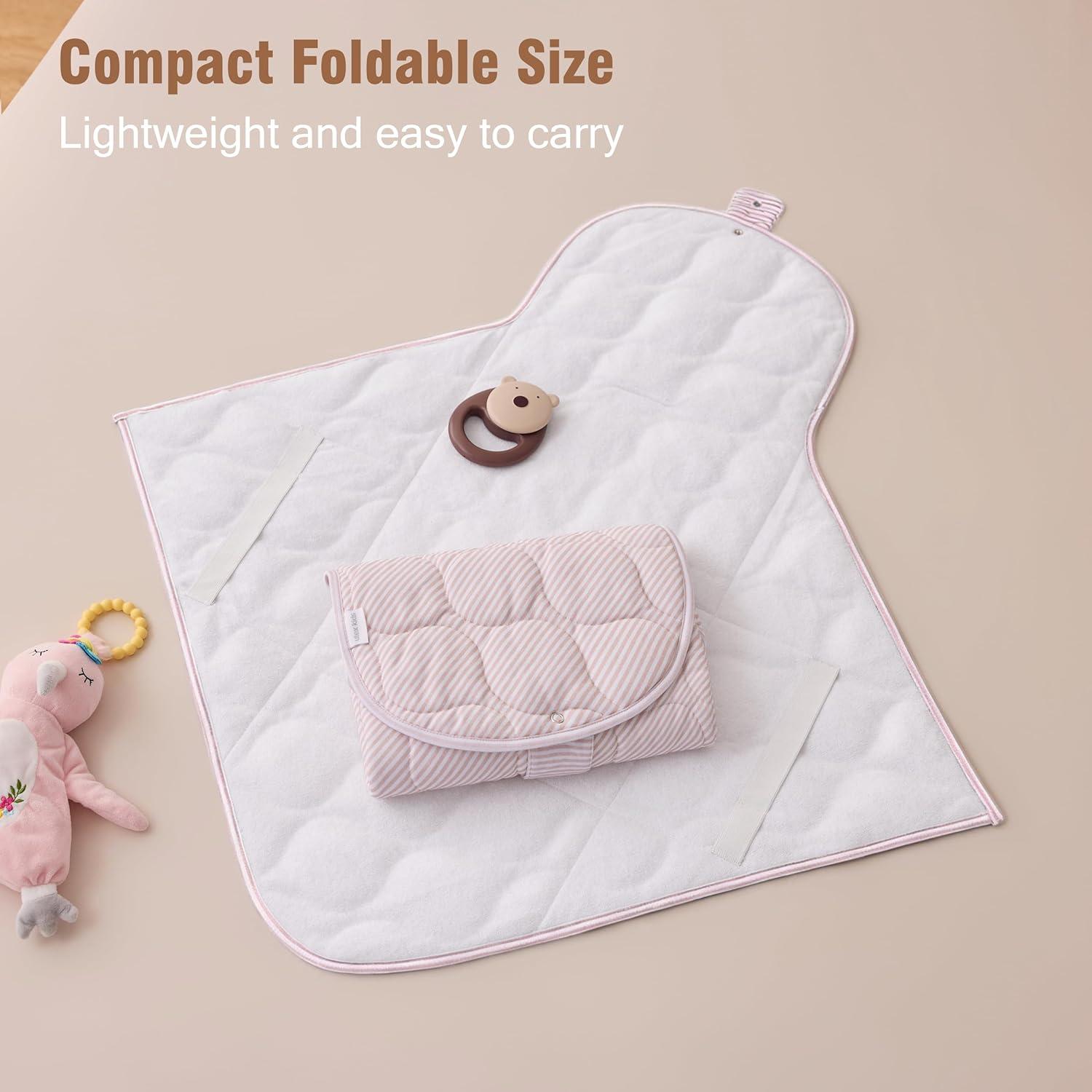 imageUTEX Baby Portable Changing Pad Waterproof ampamp Wipeable Diaper Changing Mat with Carrying Bag Foldable Changing Mat for Travel Newborn Shower GiftsPink