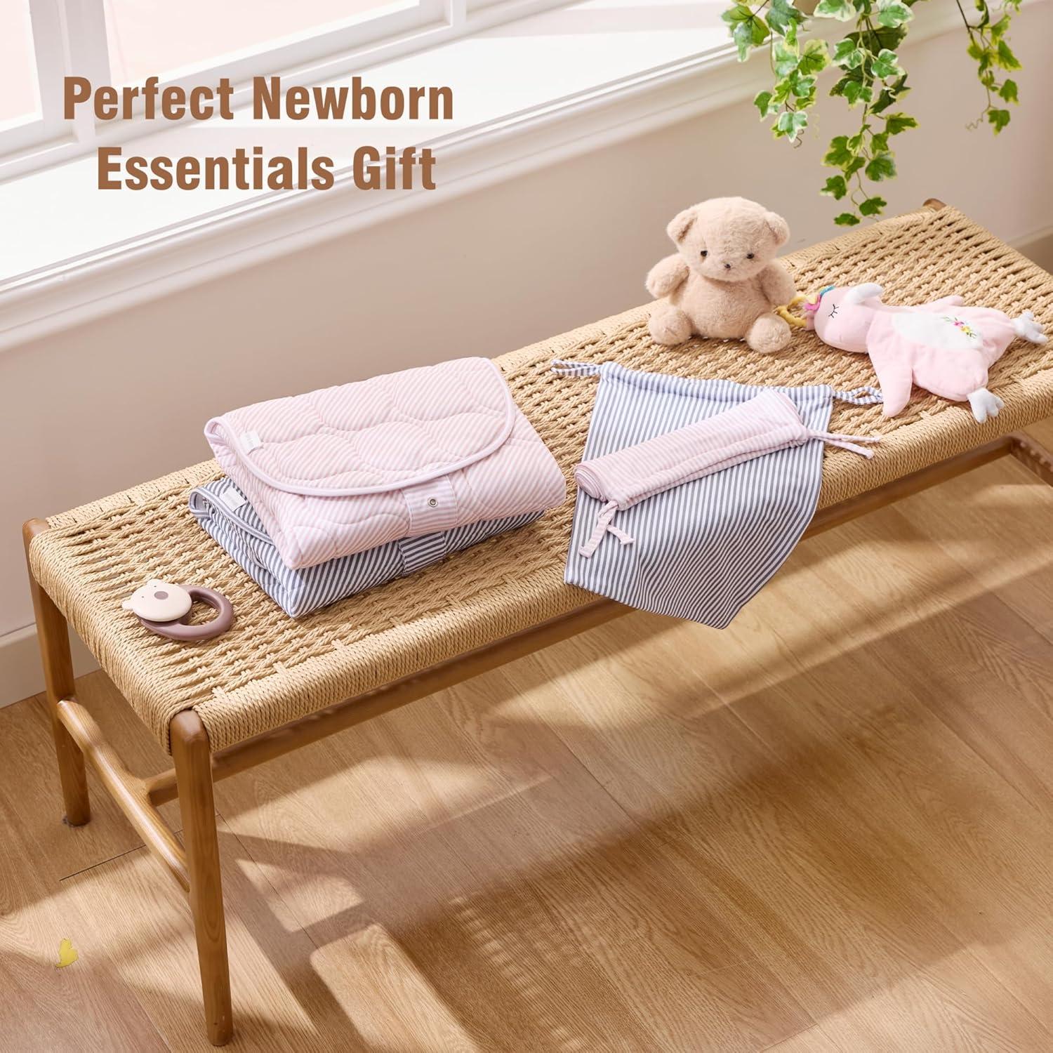 imageUTEX Baby Portable Changing Pad Waterproof ampamp Wipeable Diaper Changing Mat with Carrying Bag Foldable Changing Mat for Travel Newborn Shower GiftsGrey