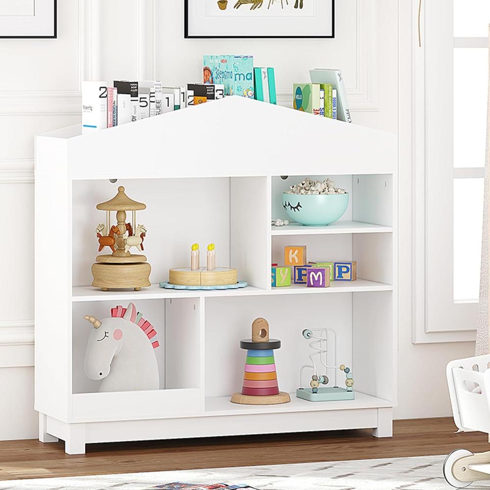 imageUTEX Kids Bookshelf Wooden Childrens Bookcases and Toy Storage Doll House Book Shelves Nursery Book Rack for Classroom Bedroom WhiteWhite