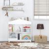imageUTEX Kids Bookshelf Wooden Childrens Bookcases and Toy Storage Doll House Book Shelves Nursery Book Rack for Classroom Bedroom WhiteWhite