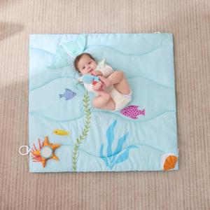 imageUTEX Baby Activity Mat Baby Play Gym Mat with 9 Sensory Toys Tummy Time Mat for Motor Skills ampamp Sensory Development Newborn Essentials GiftBlue Ocean